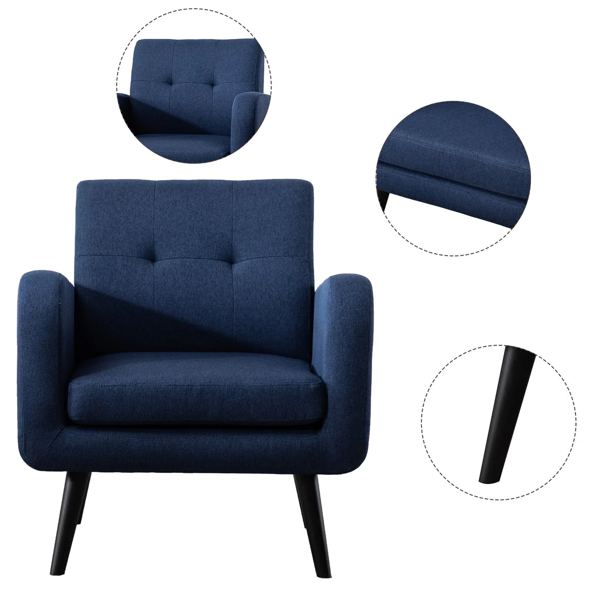 Blue Upholstered Accent Armchair P634