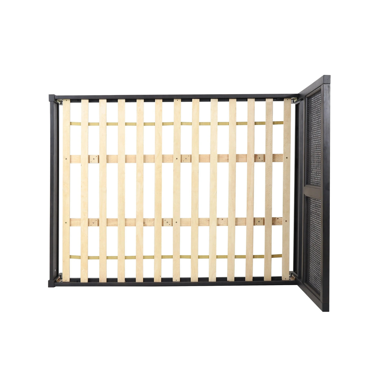 Acacia Wood and Rattan Queen Bed P82428