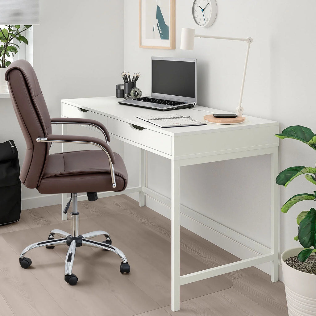 Brown Faux Leather Ergonomic Office Chair F494562