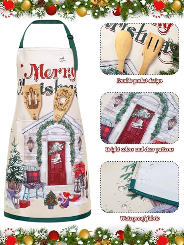 6 Pcs Christmas Aprons with Pockets E137
