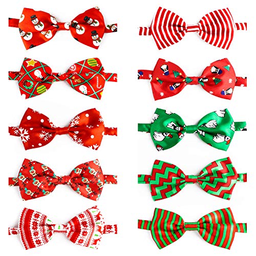 10 PCS Dog Bowtie Collar Plaid Patterned I82299