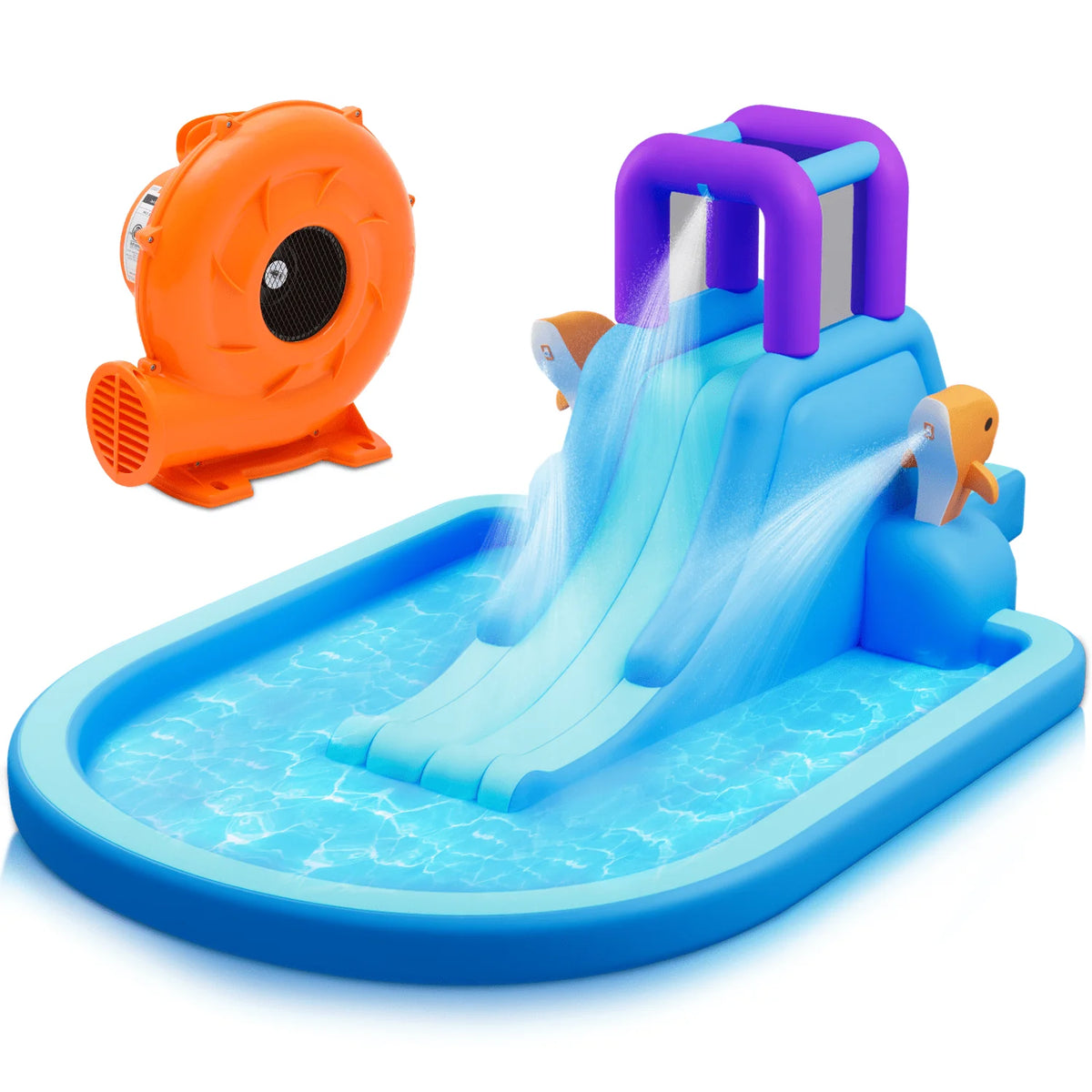 Kids Inflatable Water Slide with Blower and Splash Pool X602939