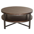 Brown Wood Round Cocktail Table Y16080
