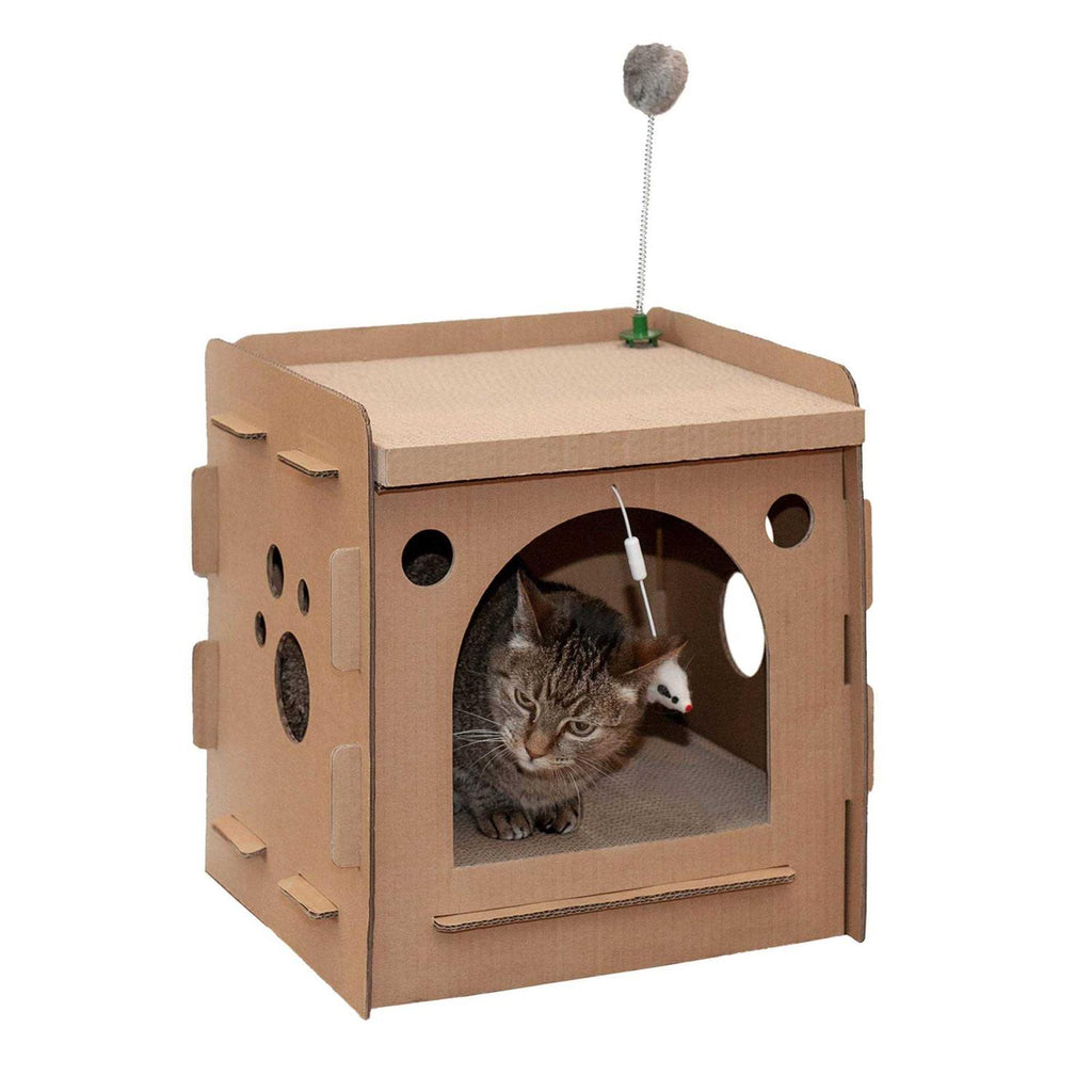 Corrugated Cat Scratcher House with Catnip W401457