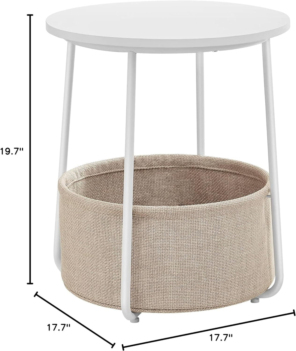 Round Side Table with Fabric Storage Basket W979444