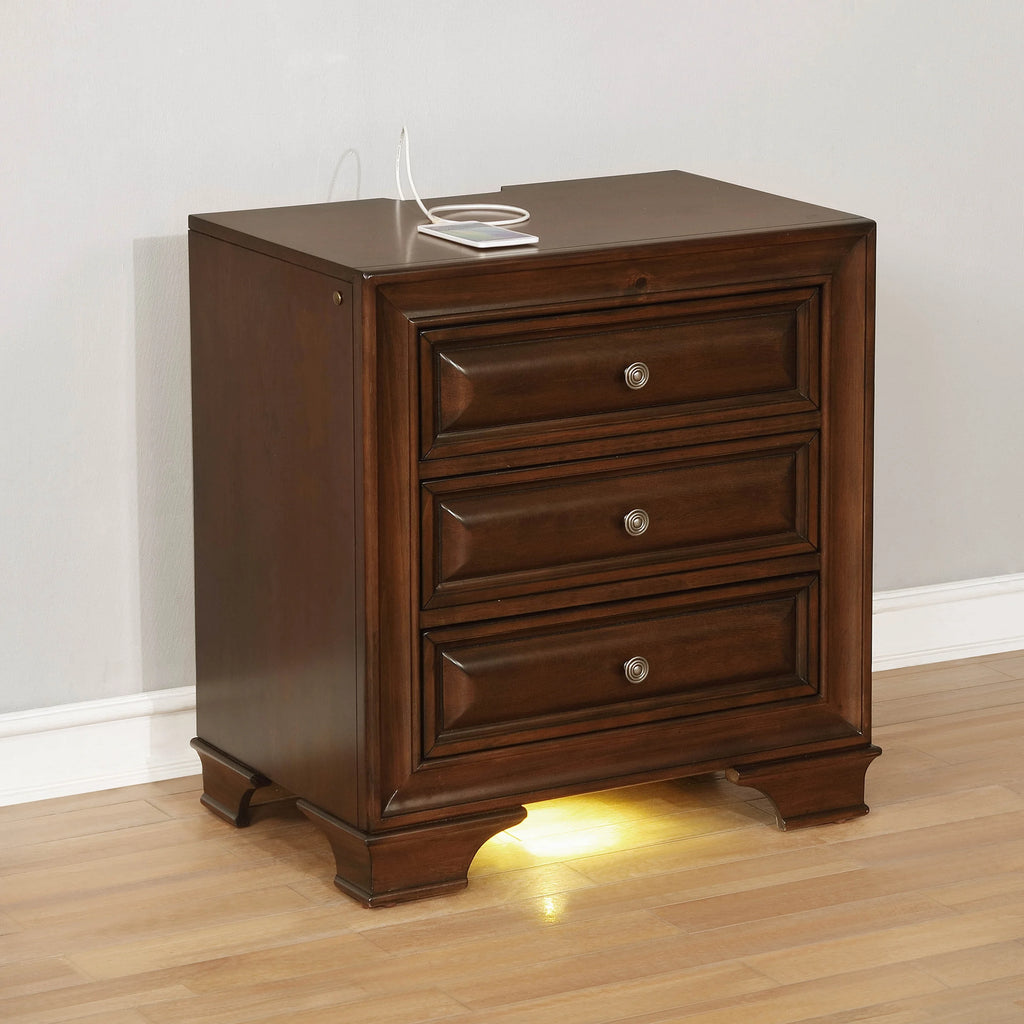 Rustic 3-Drawer Nightstand L474941