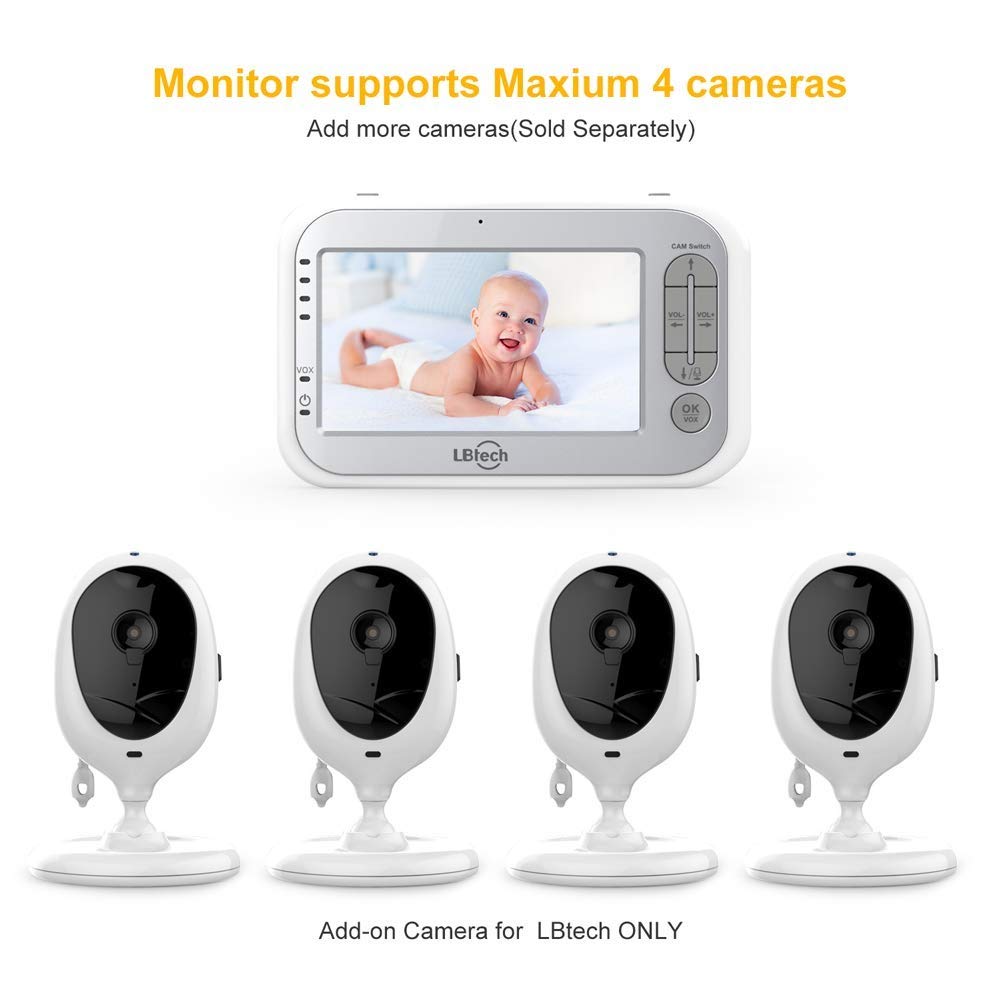 Video Baby Monitor with Two Cameras and 4.3 LCD W923