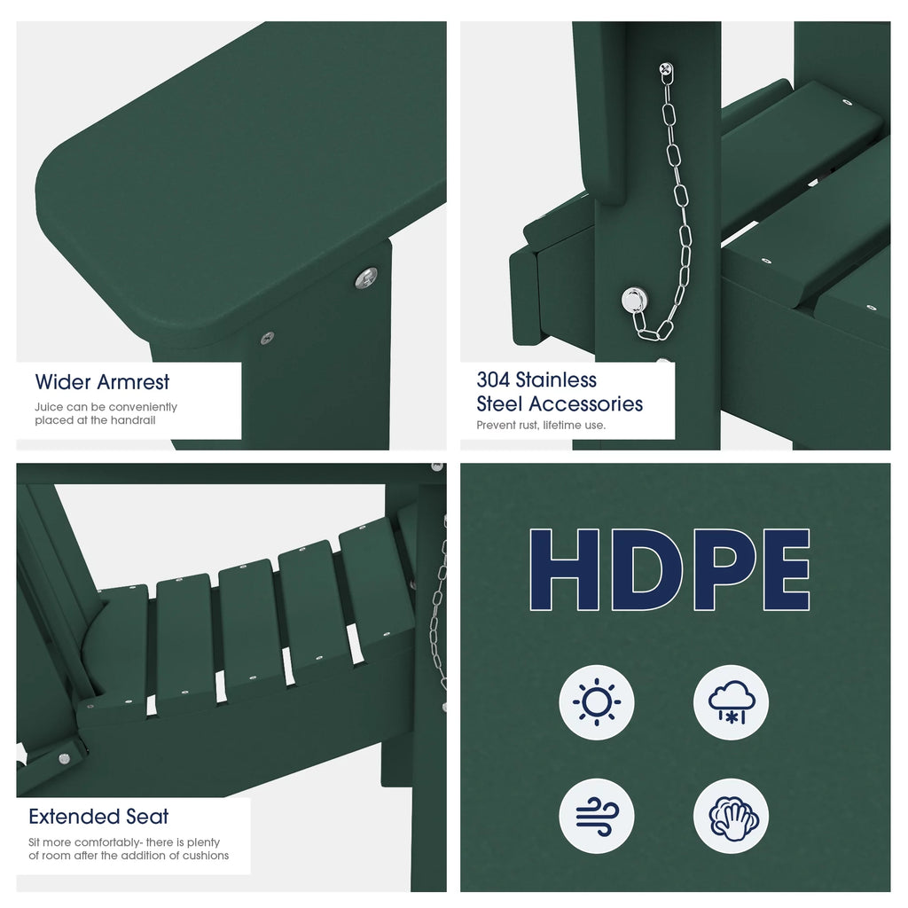 Folding Plastic HDPE Patio Adirondack Chair M83595
