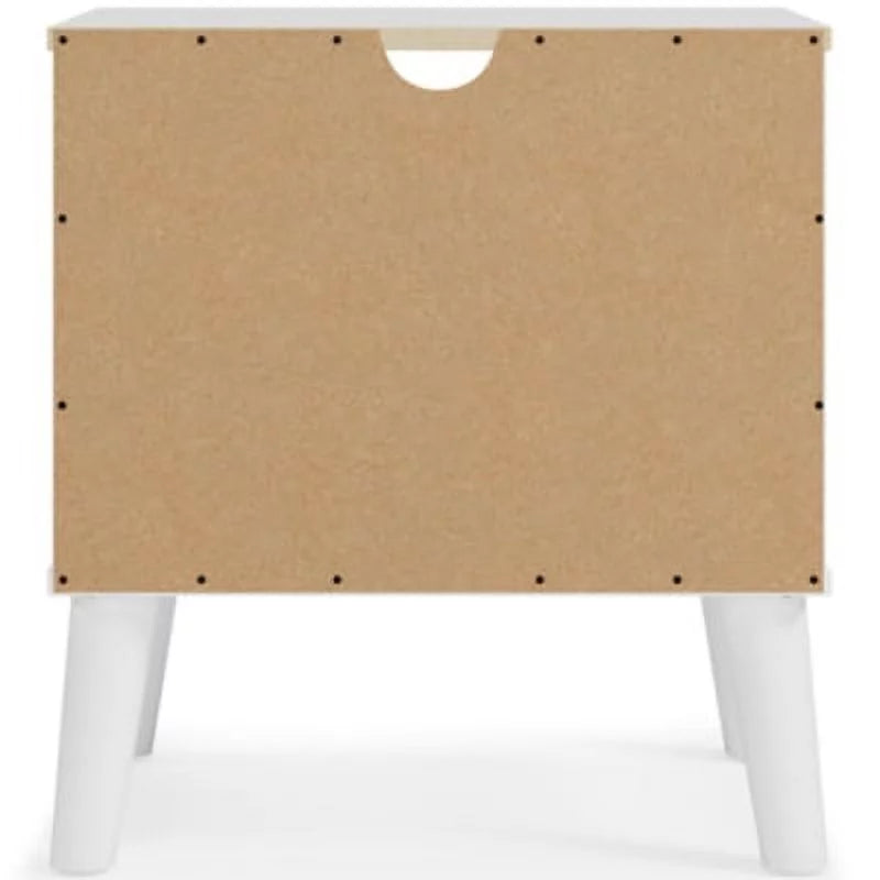 Two-tone Brown White Nightstand V458