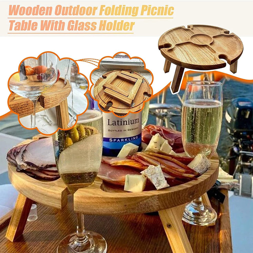 Wooden Round Folding Table A41647