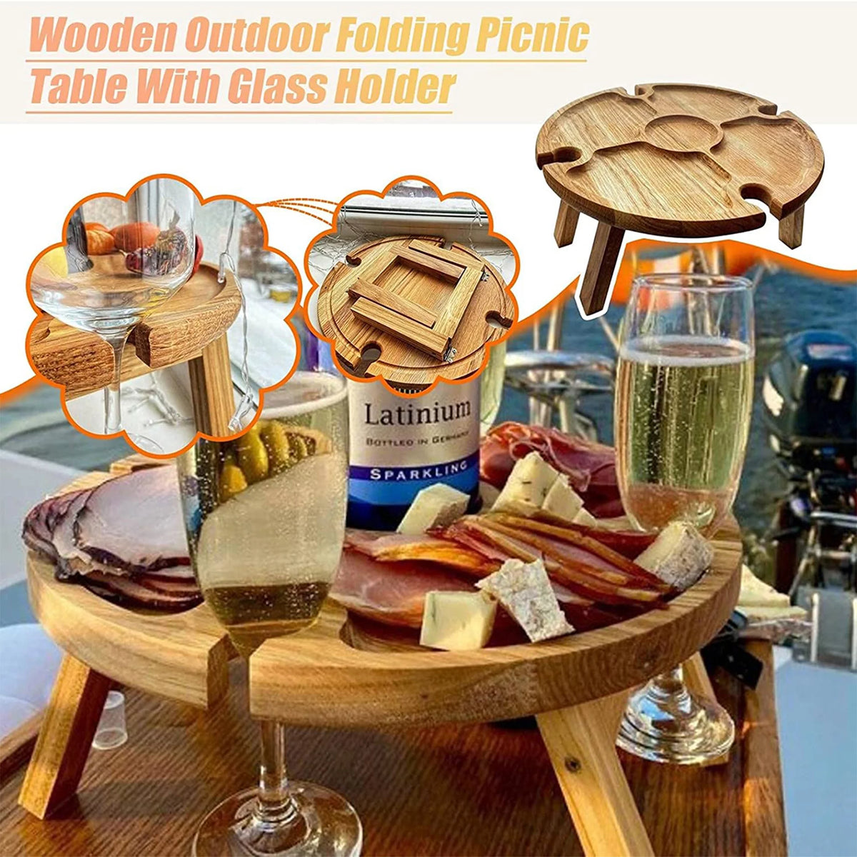 Wooden Round Folding Table A41647