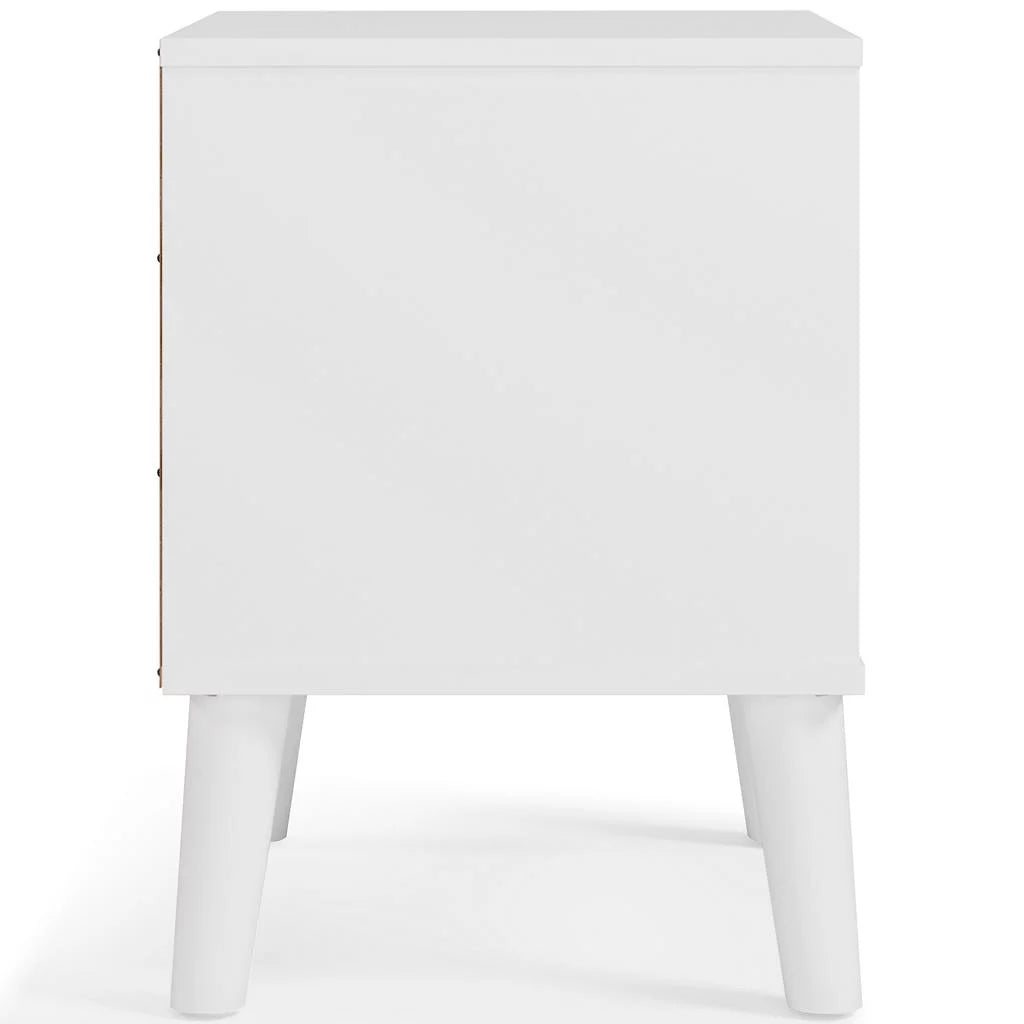 Two-tone Brown White Nightstand V458