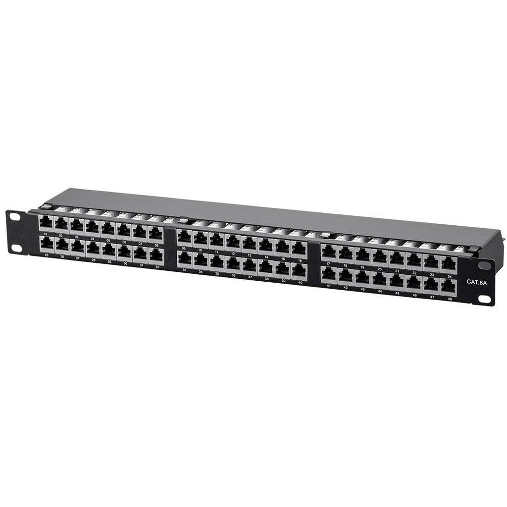 Cat6a 1U Shielded Patch Panel, 48 RJ45 Ports E82118