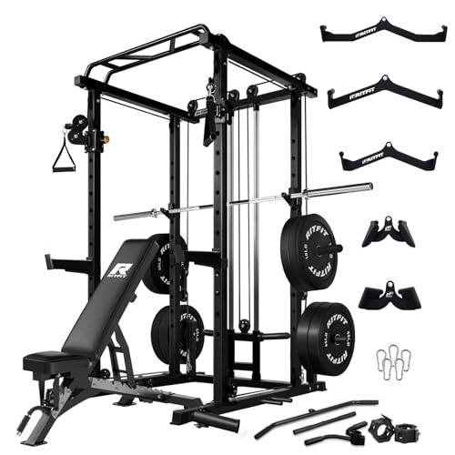 Multi-Function Squat Rack Power Cage with Cable Crossover System E741