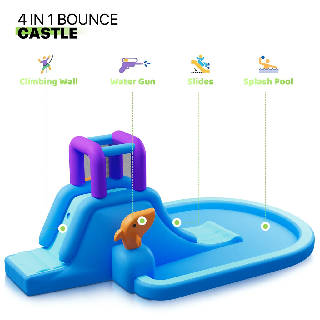 Kids Inflatable Water Slide with Blower and Splash Pool X602939