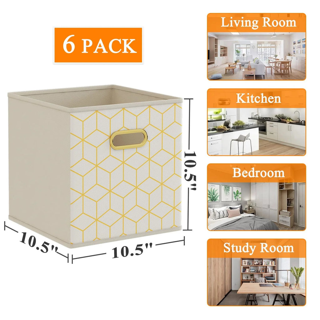 Set of 6 Collapsible Storage Cubes with Handles P9569