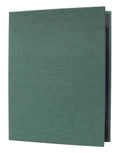 6 View Book Style Casebound Menu, 4¼ x 11, Deep Green Plush F284