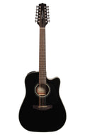 Black 12-String Dreadnought Acoustic Electric Guitar M703