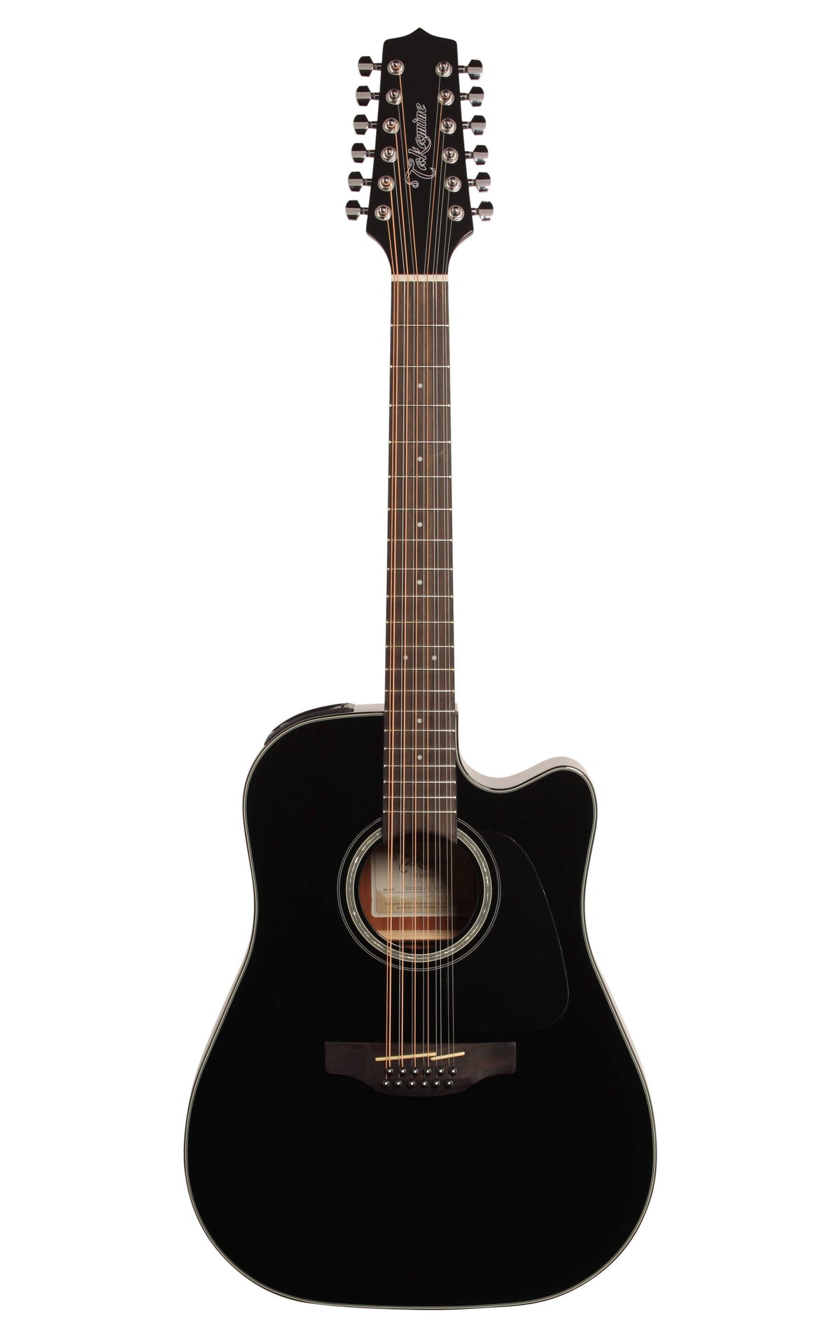 Black 12-String Dreadnought Acoustic Electric Guitar M703