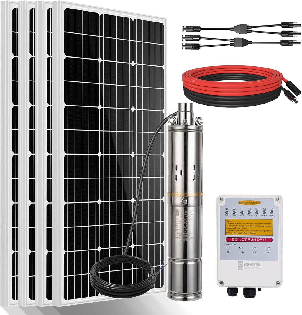 24V 400W Submersible Solar Well Pump Kit H934278