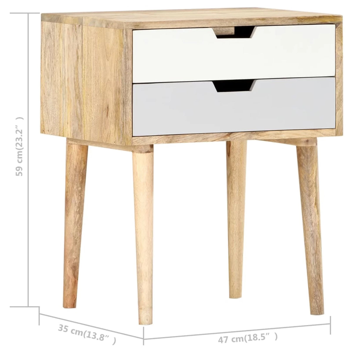 Solid Mango Wood Bedside Cabinet R16481