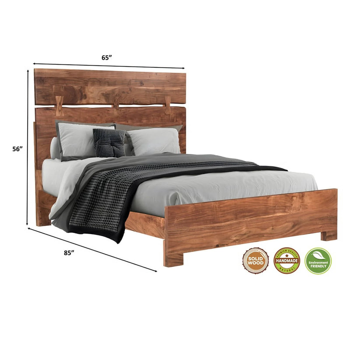 Solid Wood Queen Panel Bed M496971
