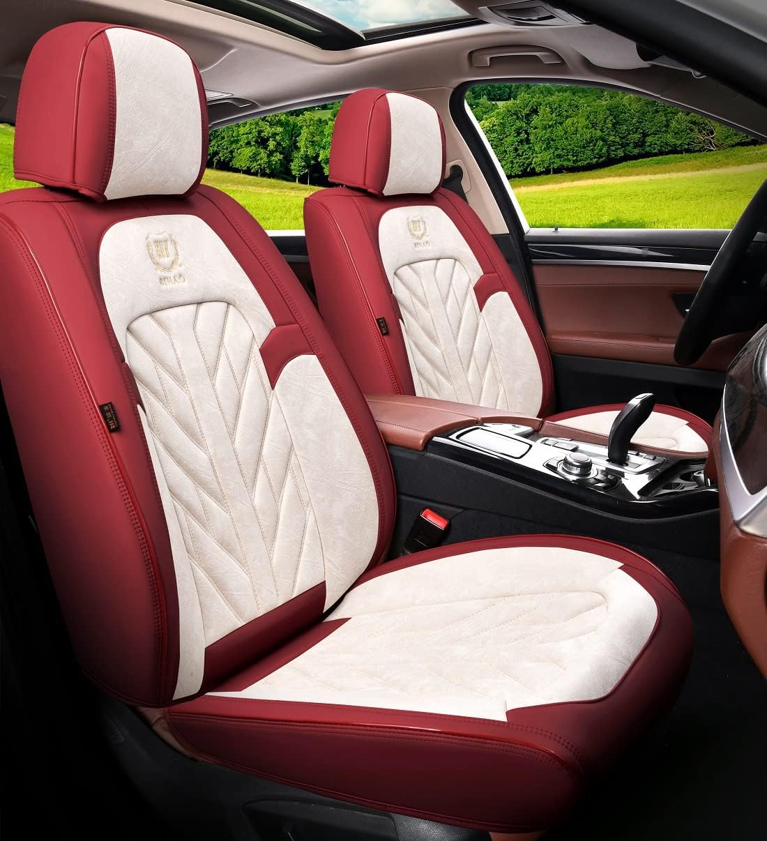 Pink 5-Seater Full Set Universal Car Seat Covers Y52486