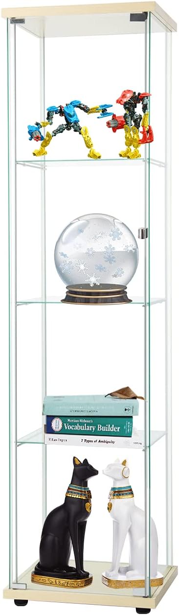 4-Shelf Glass Display Cabinet with Door B8253