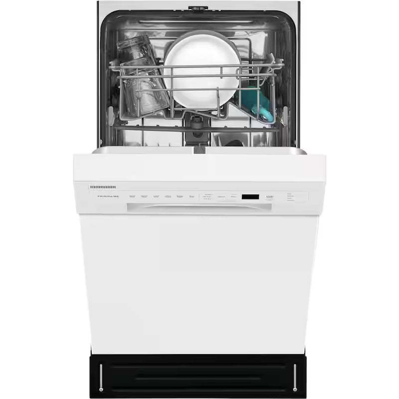 White 18 in. Built-In Dishwasher with Stainless Steel Tub E492