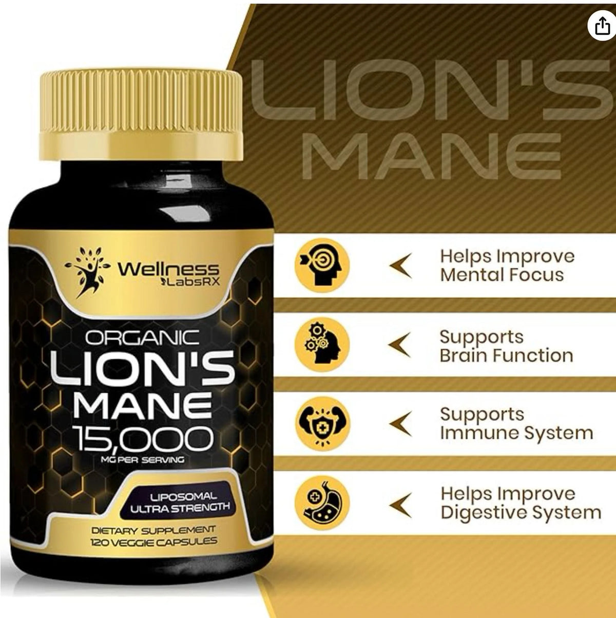 Mushroom Supplement 120 Capsule S294815