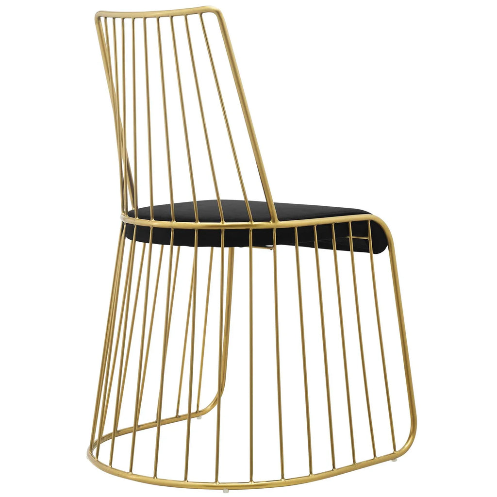 Gold Stainless Steel Performance Velvet Dining Chair J804651