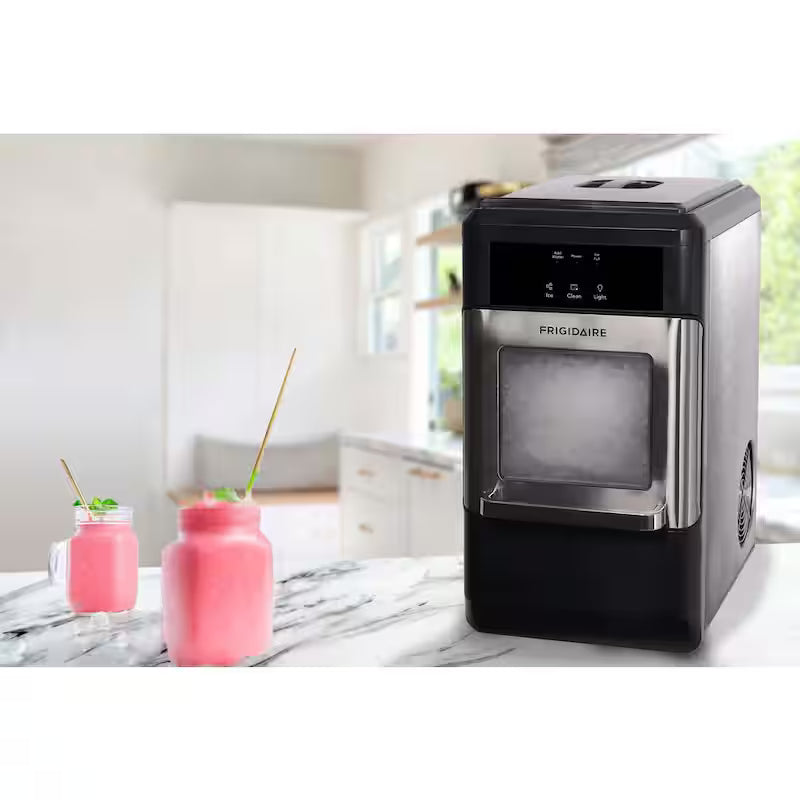 44 lbs. Freestanding Nugget Ice Maker in Stainless Steel and Black I560885