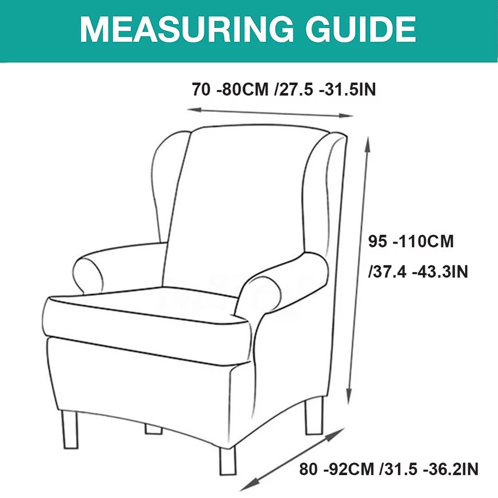 2-Piece Wing Chair Slipcover F47314