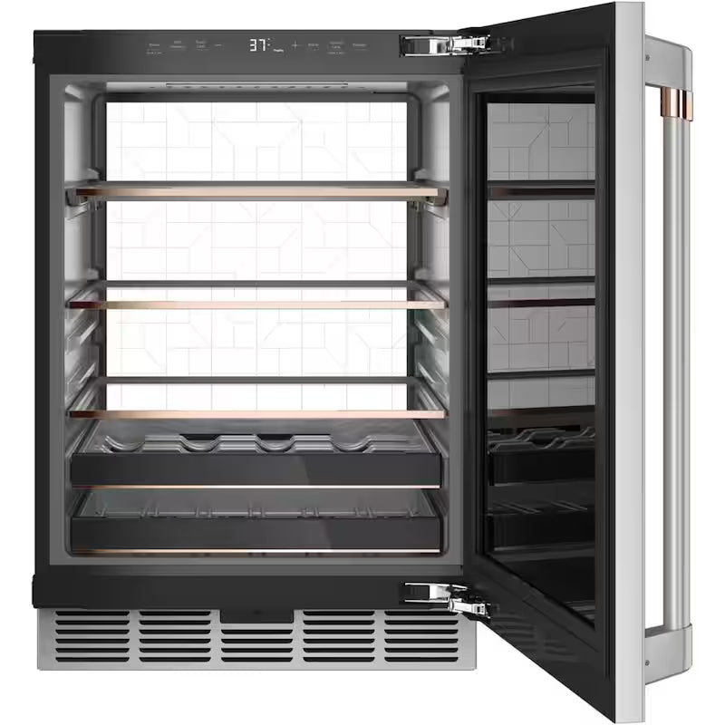 24 in. 14-Bottle Wine and 126-Can Beverage Cooler in Stainless Steel J845296