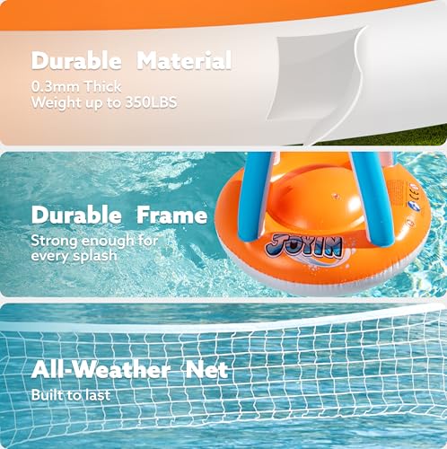 Inflatable Pool Float Set Volleyball Net & Basketball Hoops G90242