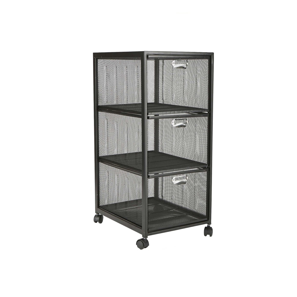 Rolling Utility Cart with 3 Drawers, Black Y9943