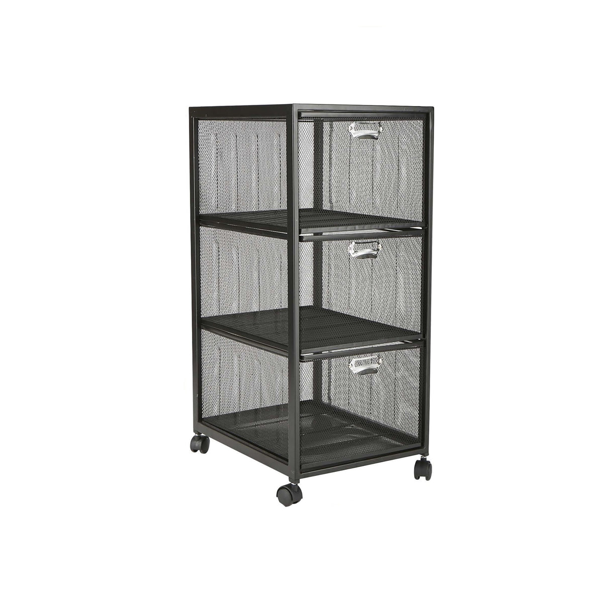 Rolling Utility Cart with 3 Drawers, Black Y9943