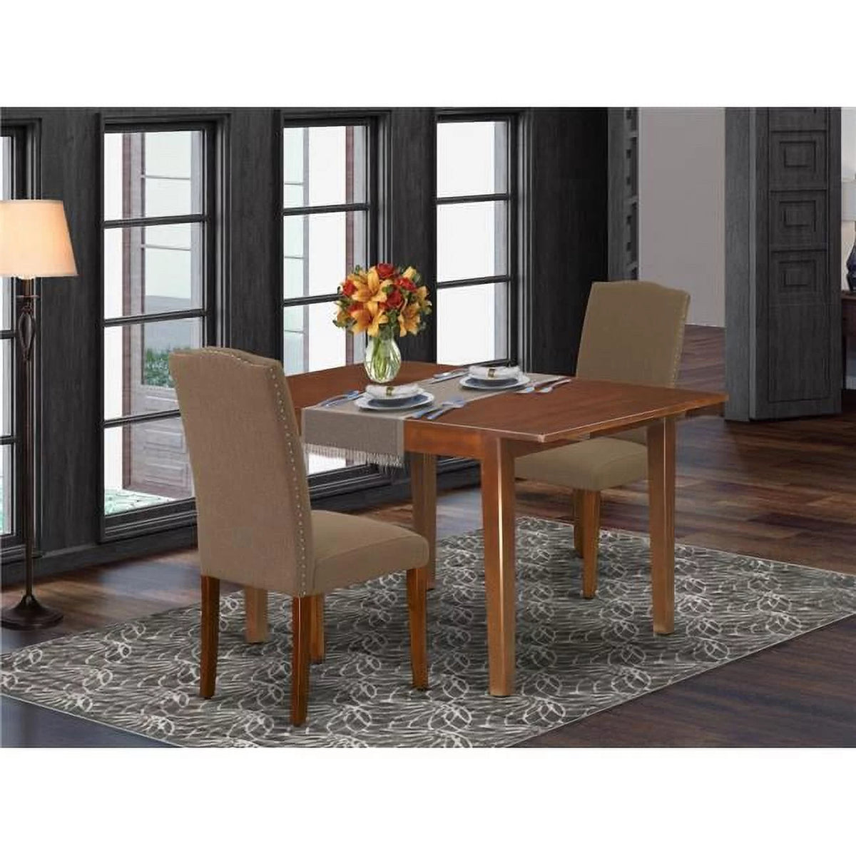 Rectangular Dining Room Table and Parson Chair 3 Piece G683