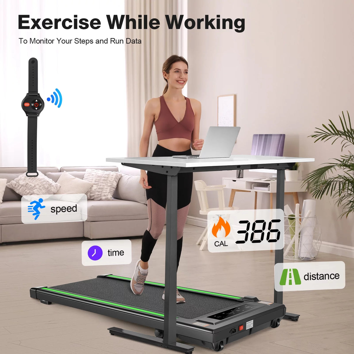2.5HP Walking Pad Under Desk Treadmill with Remote Control R60883