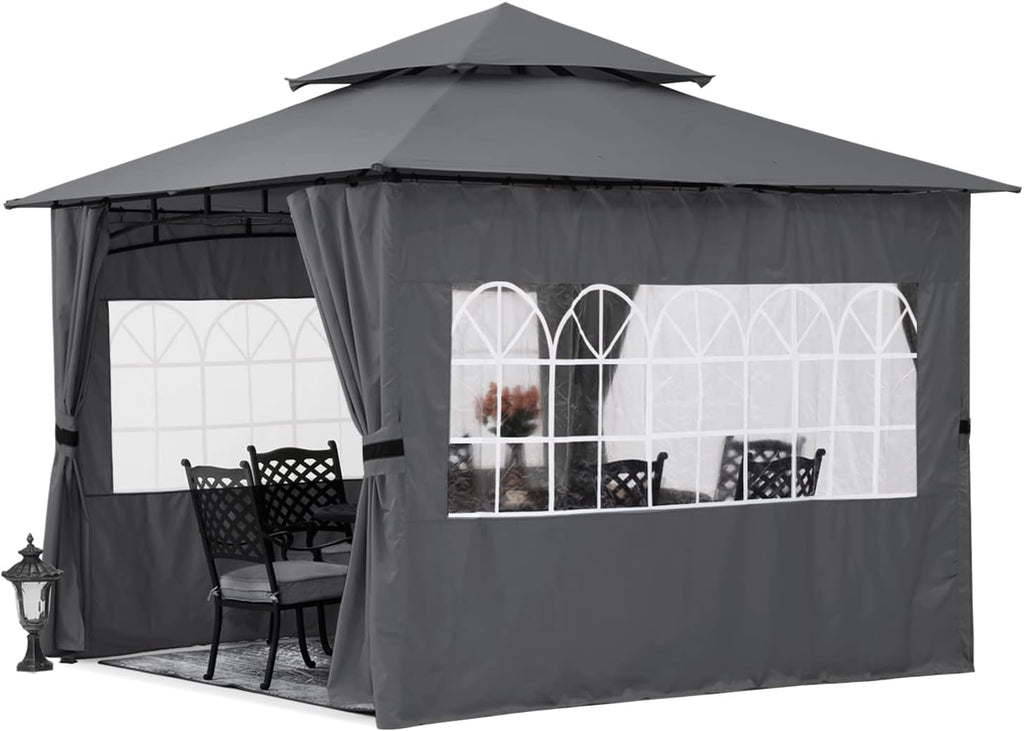 10’x12’ Dark Gray Gazebo with Sidewalls X9793
