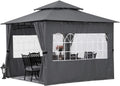 10’x12’ Dark Gray Gazebo with Sidewalls X9793