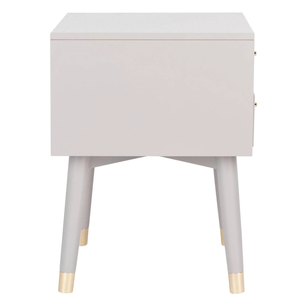 Grey Gold Mid Century Nightstand L279