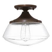 1 Light Semi-Flush Burnished Bronze T2562