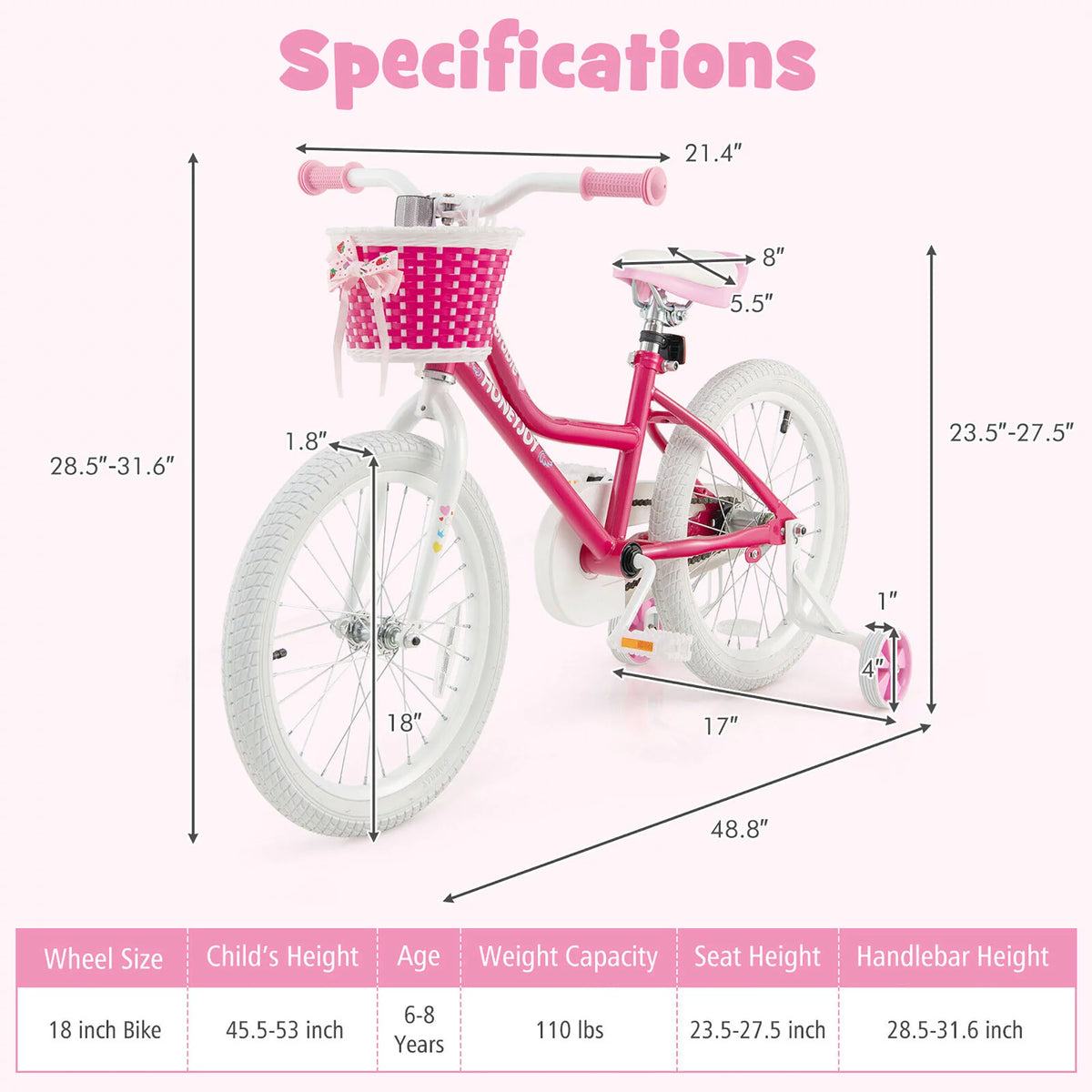 18'' Kids Bike with Training Wheels I60552