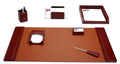 Mocha Leather 7-Piece Desk Set C748