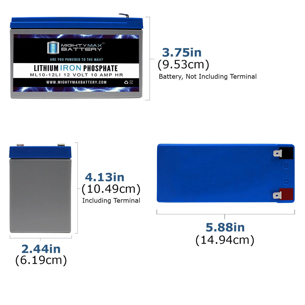 12V 10AH Lithium Replacement Battery F389