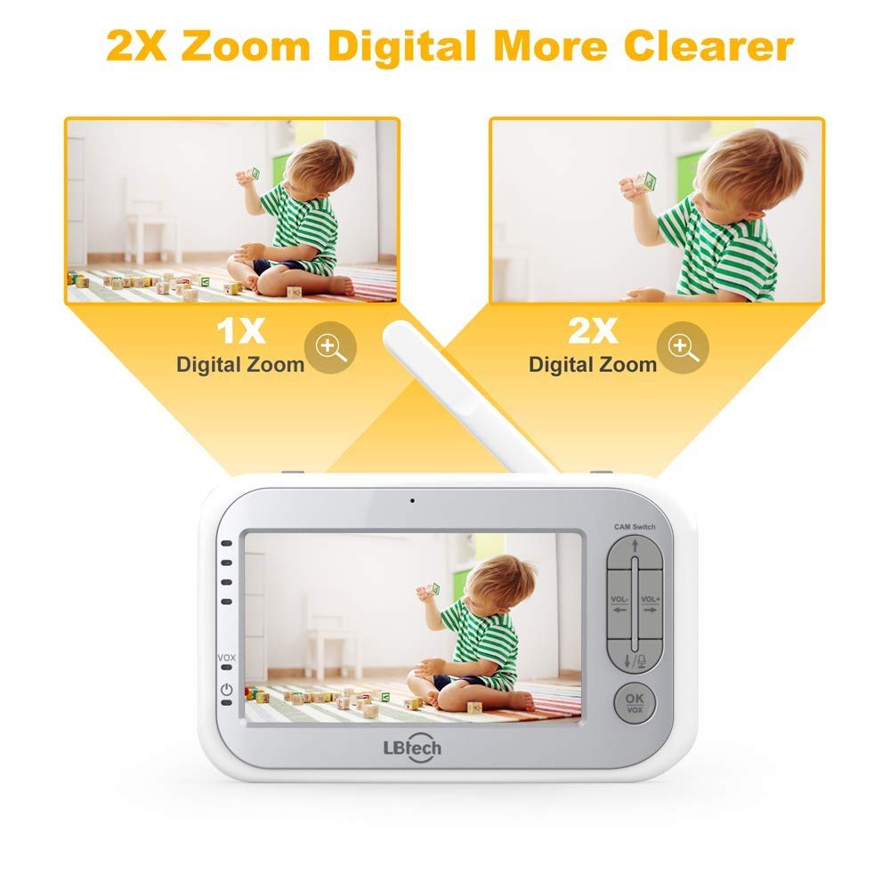 Video Baby Monitor with Two Cameras and 4.3 LCD W923