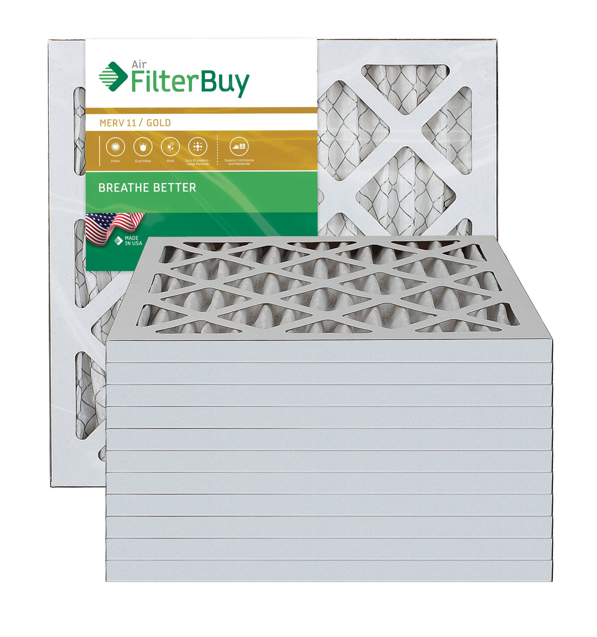 Gold MERV 11 8x16x1 Pleated AC Furnace Air Filter Pack of 12 I709255