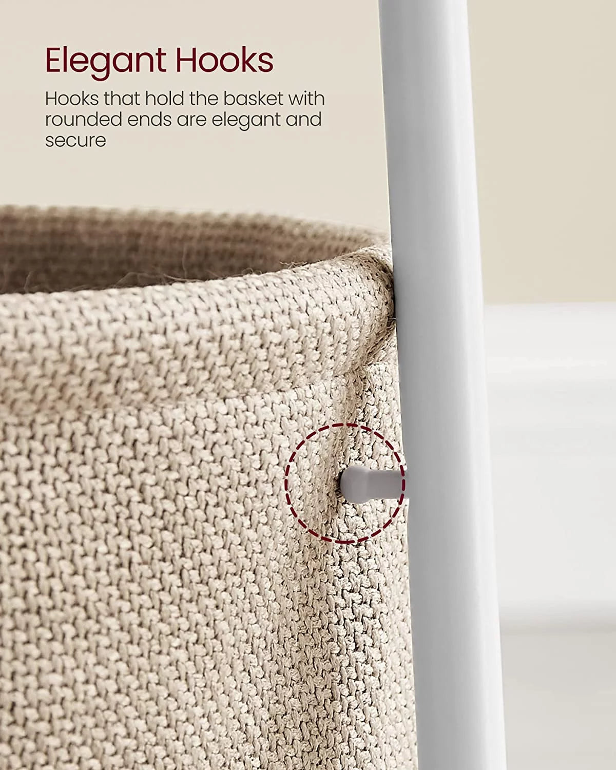 Round Side Table with Fabric Storage Basket W979444