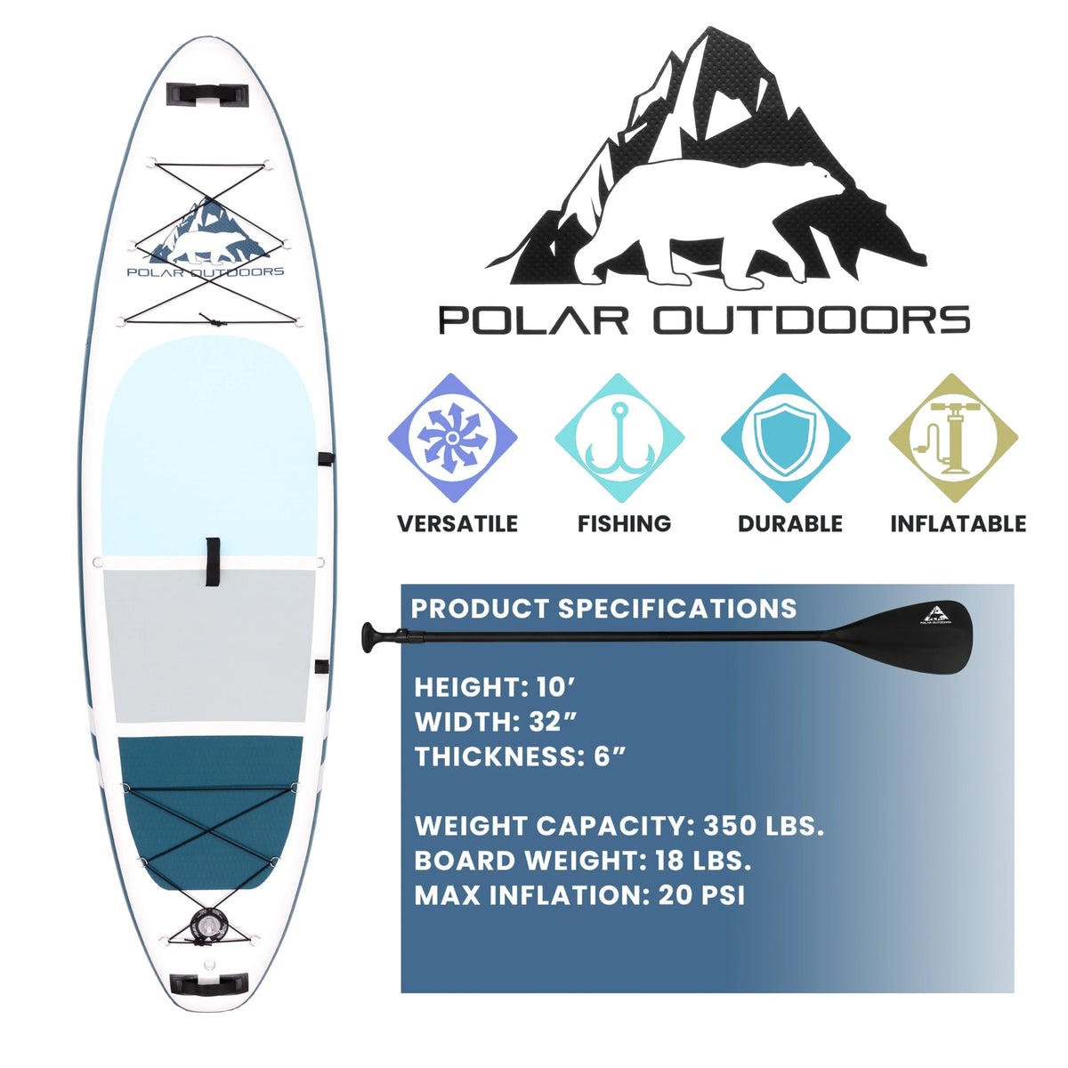 Inflatable Stand Up Paddle Board with Non-Slip Deck V8070